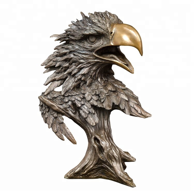 bronze eagle head sculpture