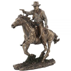 Cowboy Riding Horse Statue