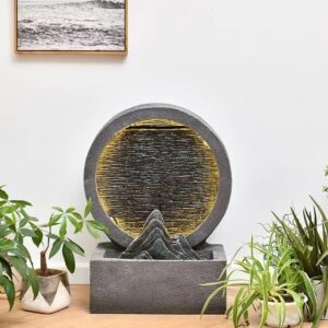 round slate water feature