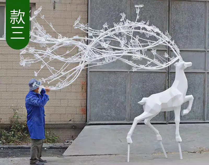 White Deer Sculpture
