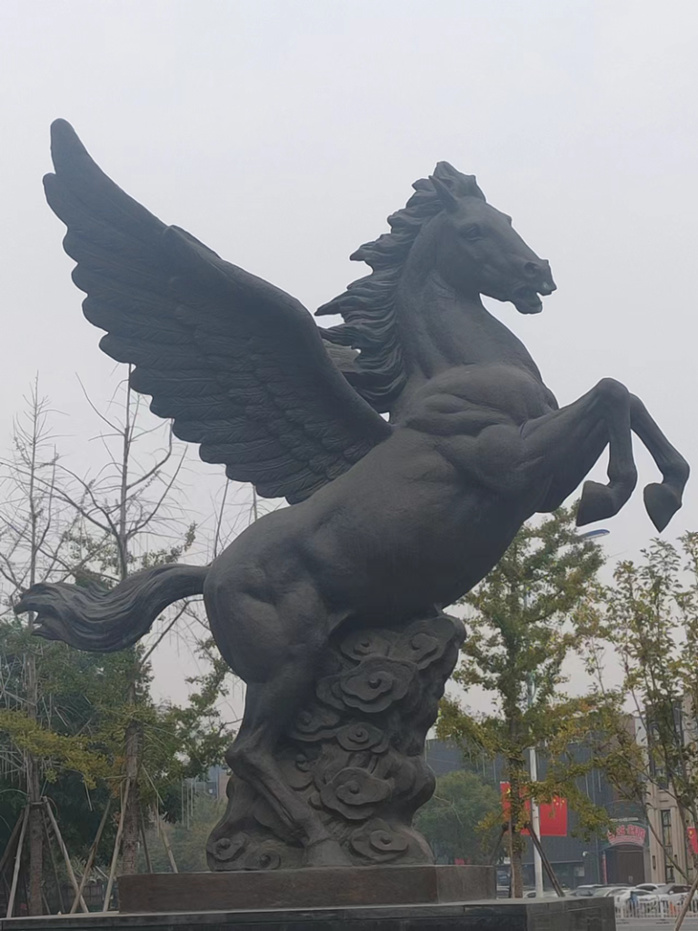 bronze pegasus statue