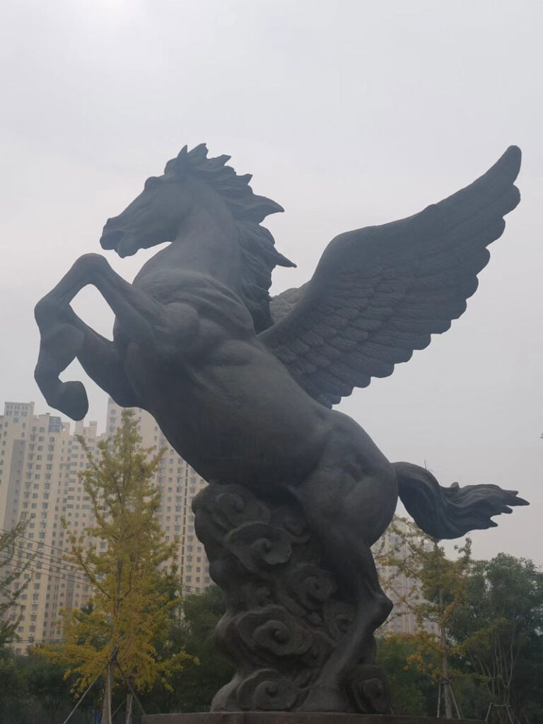 bronze pegasus statue