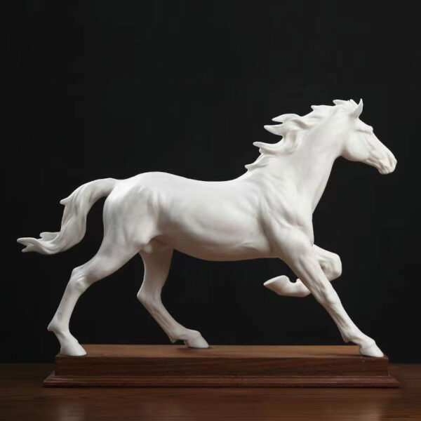 white porcelain horse statue