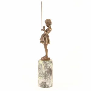 girl fishing statue