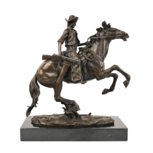 cowboy on horse statue