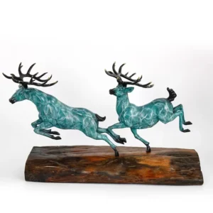running stag statue