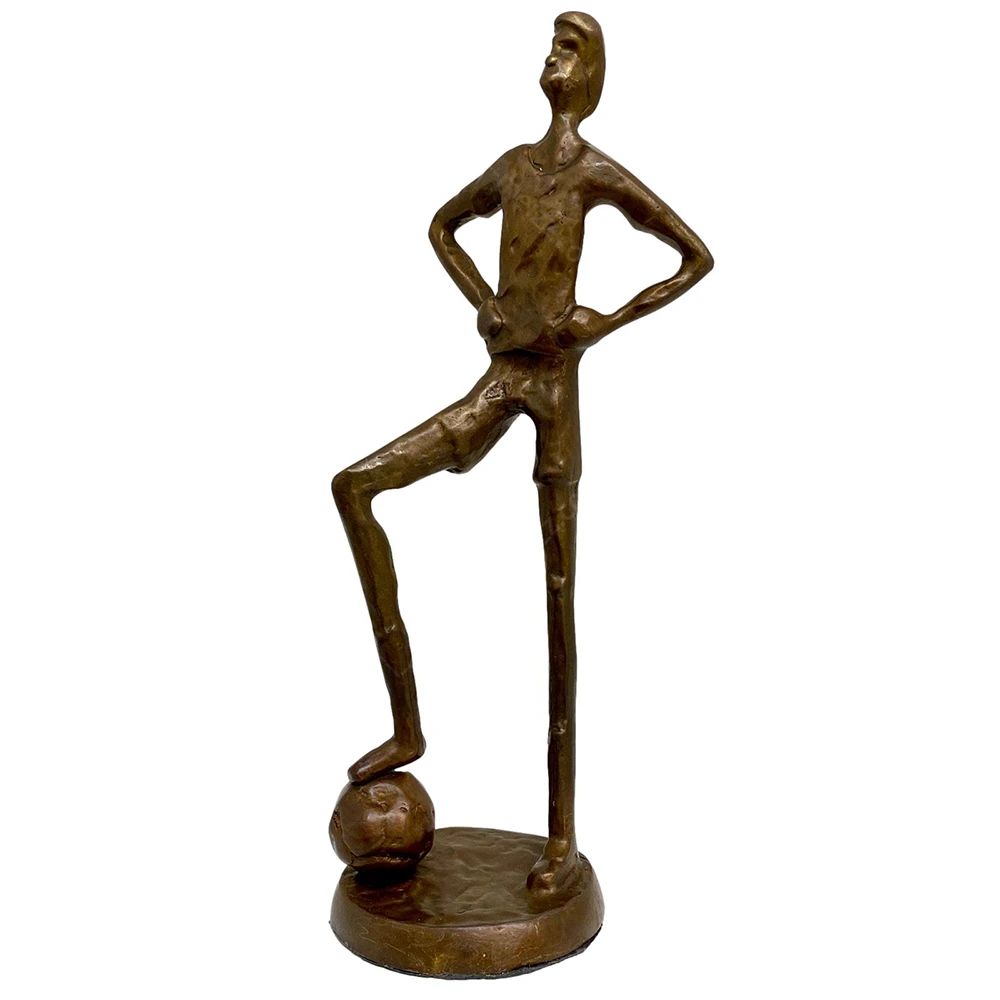 bronze football player statue