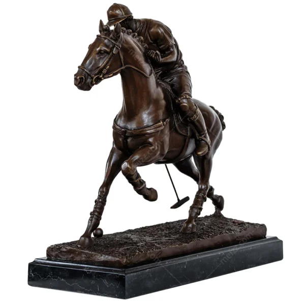 bronze polo player statue