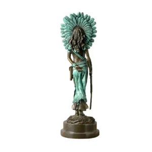 bronze indian chief statue