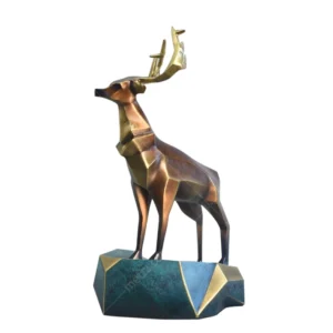 geometric deer sculpture