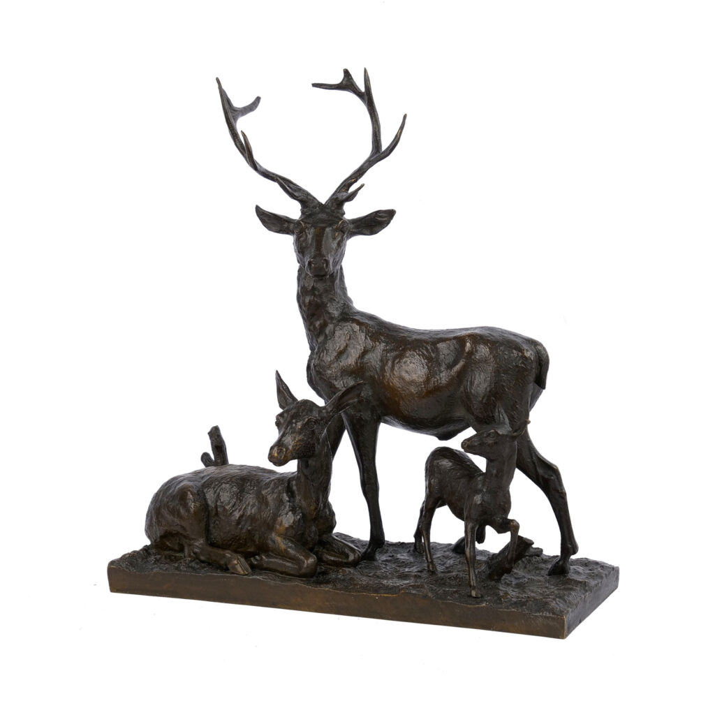 bronze deer figurines