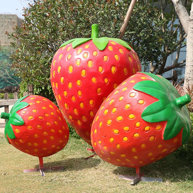 large fruit sculptures