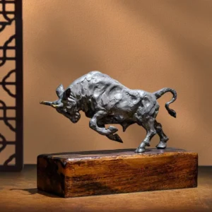 bull desk statue