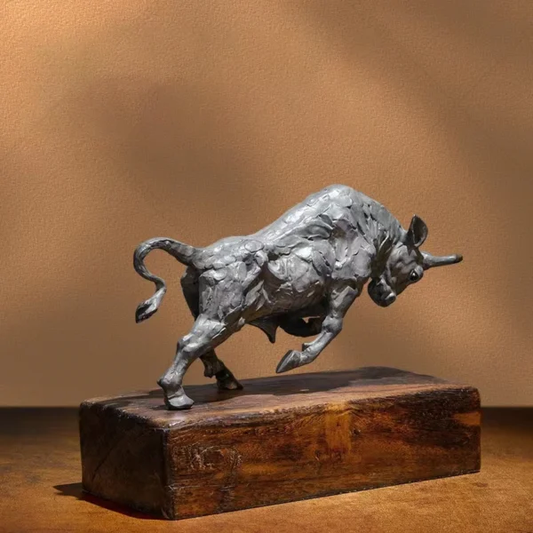 bull desk statue