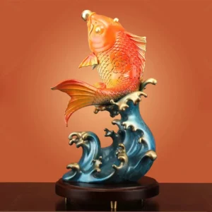 bronze koi fish sculpture