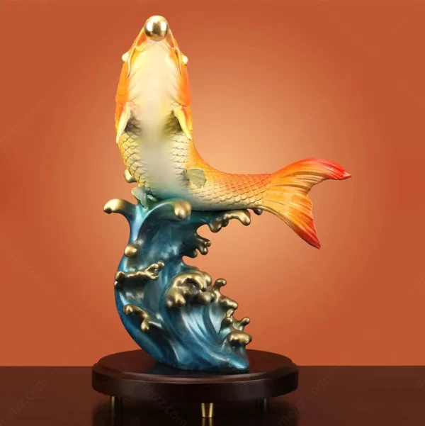 bronze koi fish sculpture