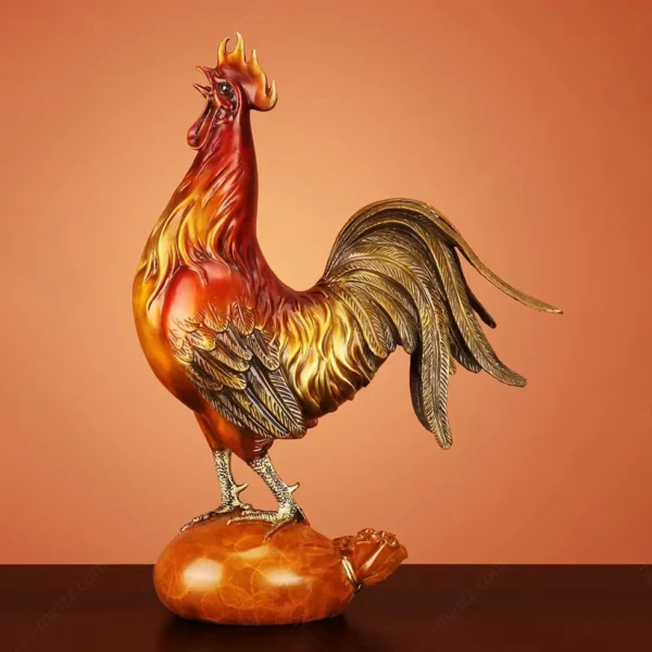 bronze rooster sculpture