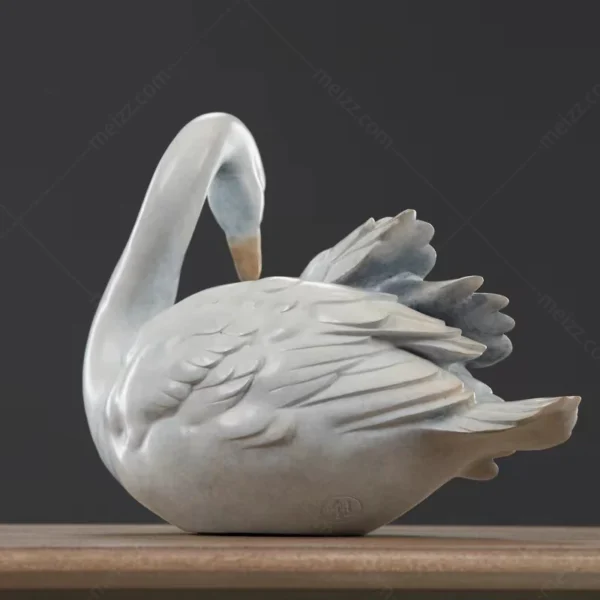 white swan statue