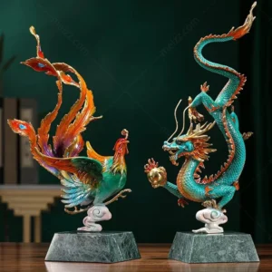 dragon and phoenix statue