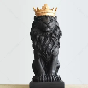 lion with crown sculpture