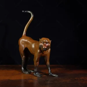 bronze monkey sculpture