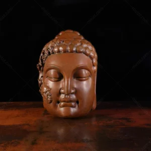 bronze buddha head statue