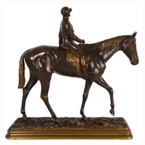 Bronze Horse and Jockey Sculpture