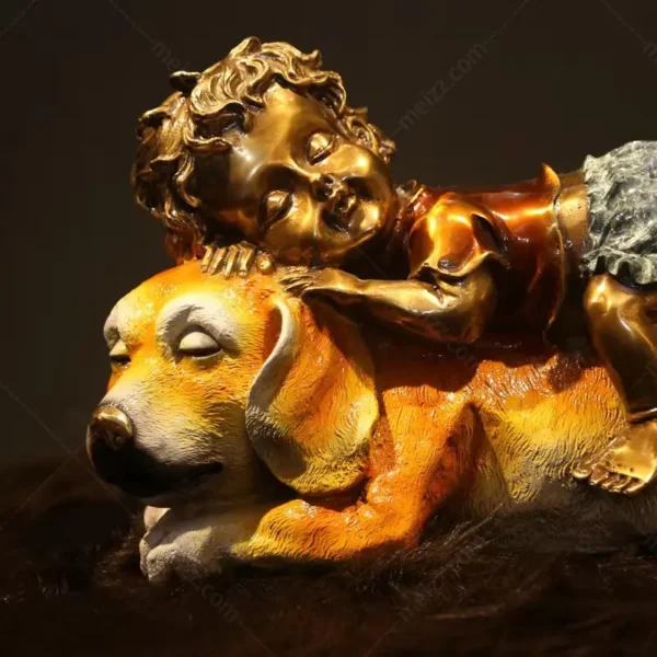 resting dog statue