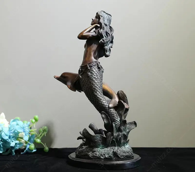Mermaid and Dolphin Statue