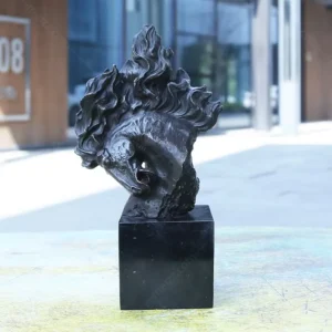 horse head bronze sculpture