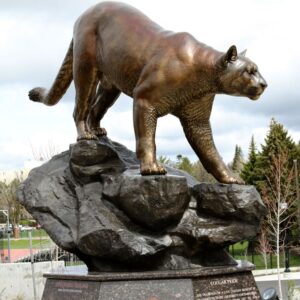 bronze puma sculpture