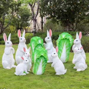 white rabbit sculpture