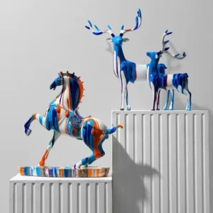 painted horse sculptures
