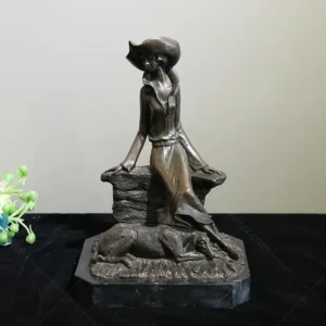 Woman with Dog Figurine