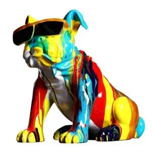 painted dog statue