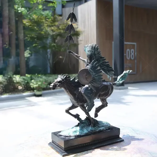 indian on horseback sculpture