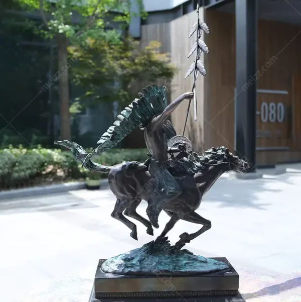 indian on horseback sculpture