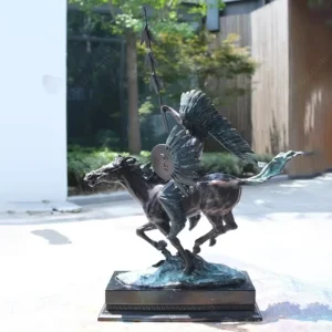 indian on horseback sculpture