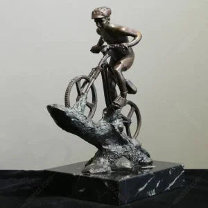bronze cyclist sculpture