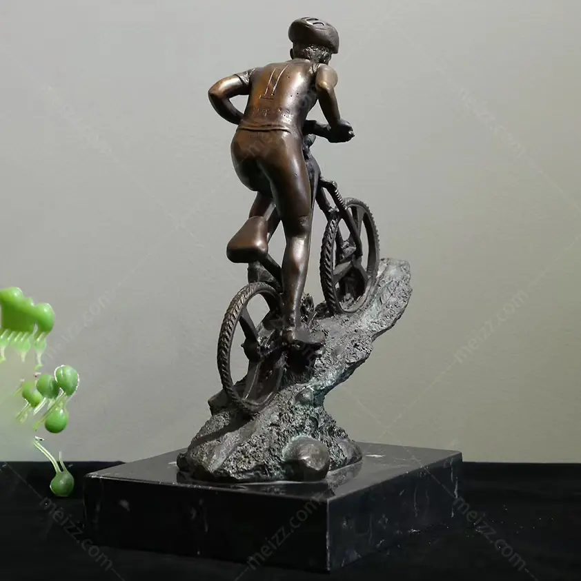 bronze cyclist sculpture