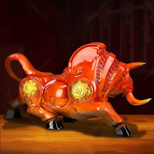 charging bull figurine