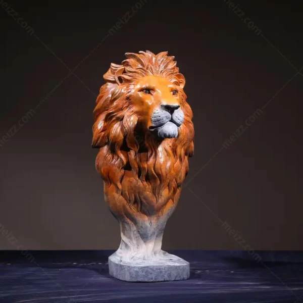 Bronze Lion Head sculpture