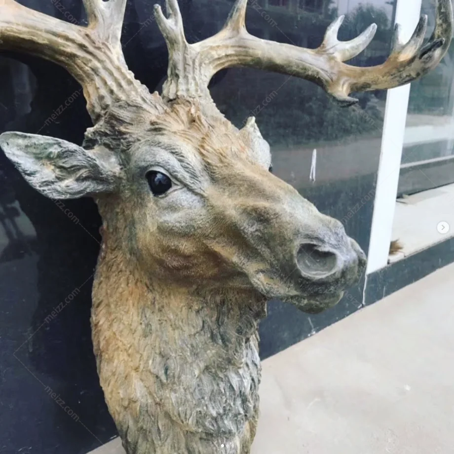 metal deer head sculpture