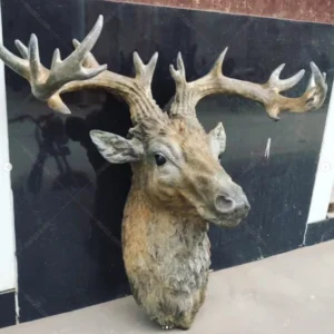 metal deer head sculpture