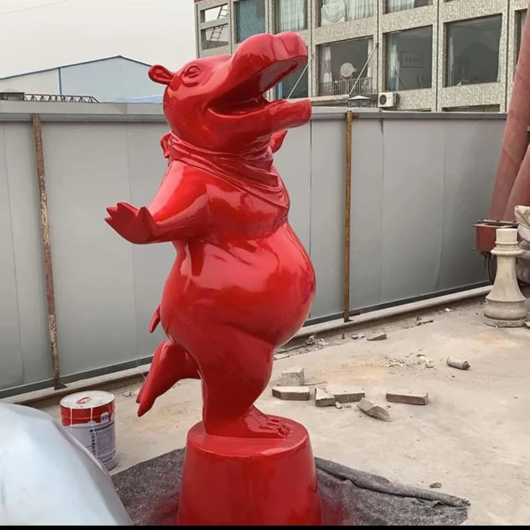 Dancing Hippo Statue