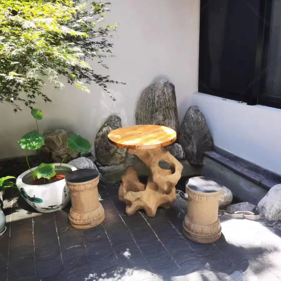 Stone Garden Table Set