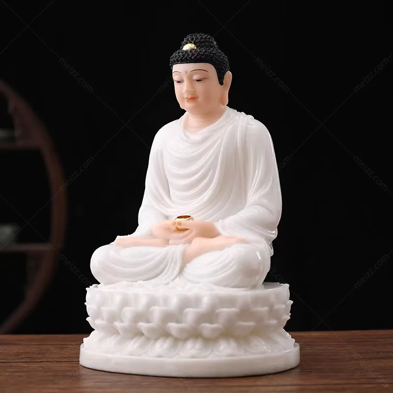 white stone buddha statue