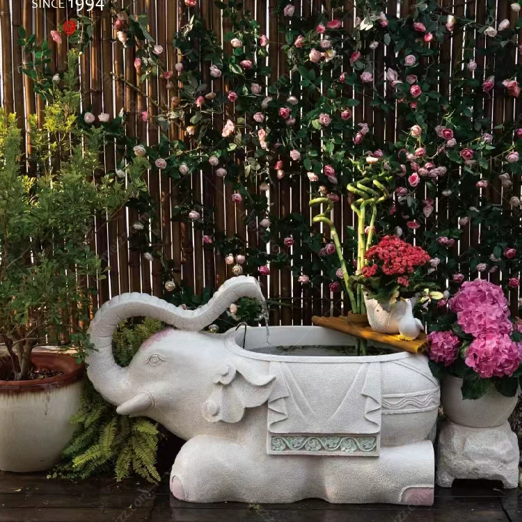 elephant outdoor water fountain