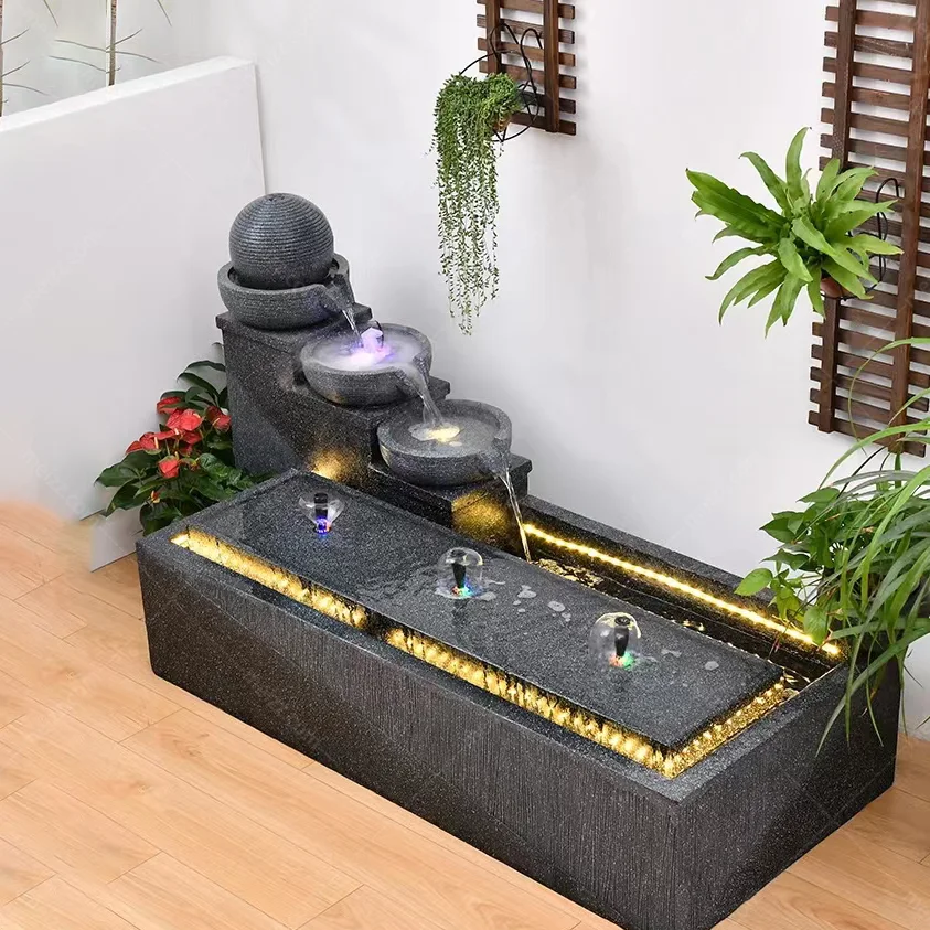 3 bowl stone effect water feature