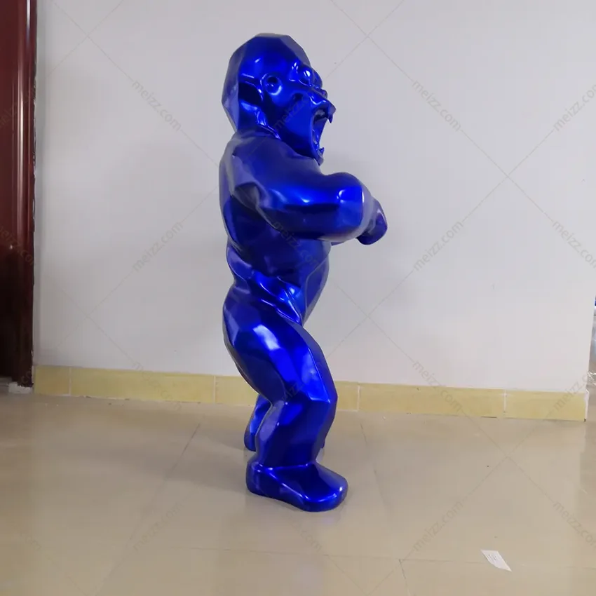 blue gorilla statue